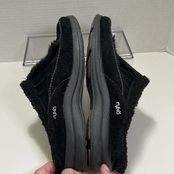 Ryka Black Fleece-Lined Mules - Picture 7 of 12